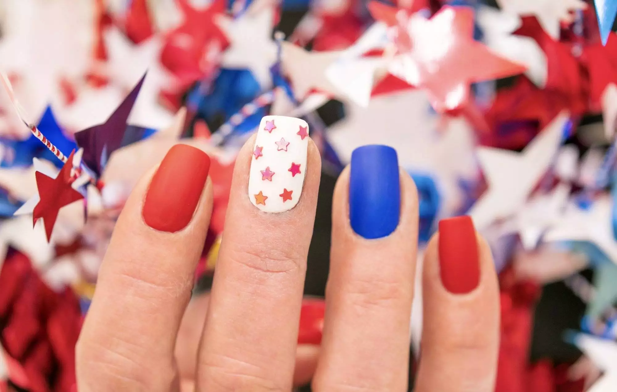 Fourth of July Nail Art Design